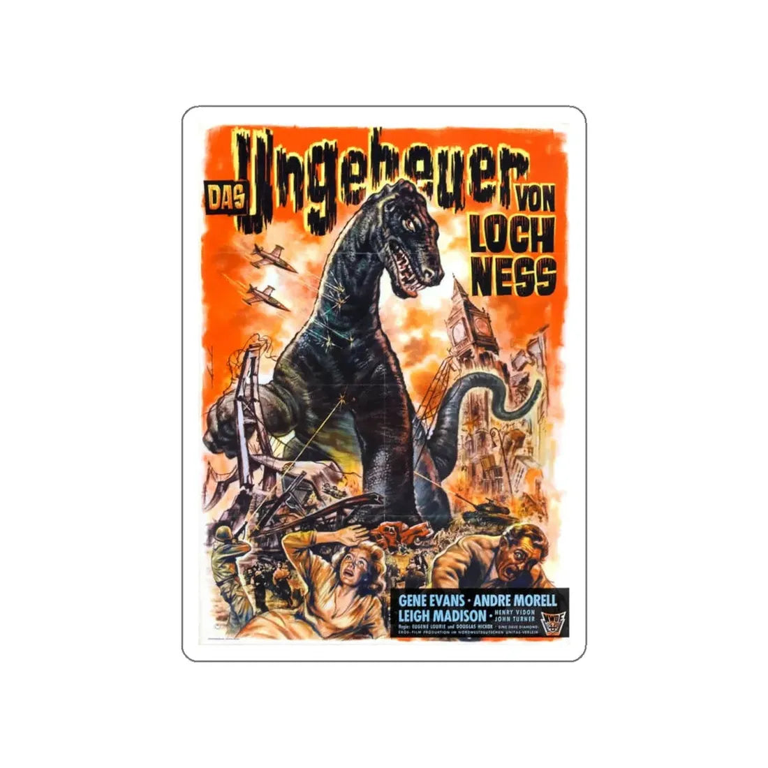 THE GIANT BEHEMOTH (GERMAN) 1959 Movie Poster STICKER Vinyl Die-Cut Decal 4 Inch - The Sticker Space
