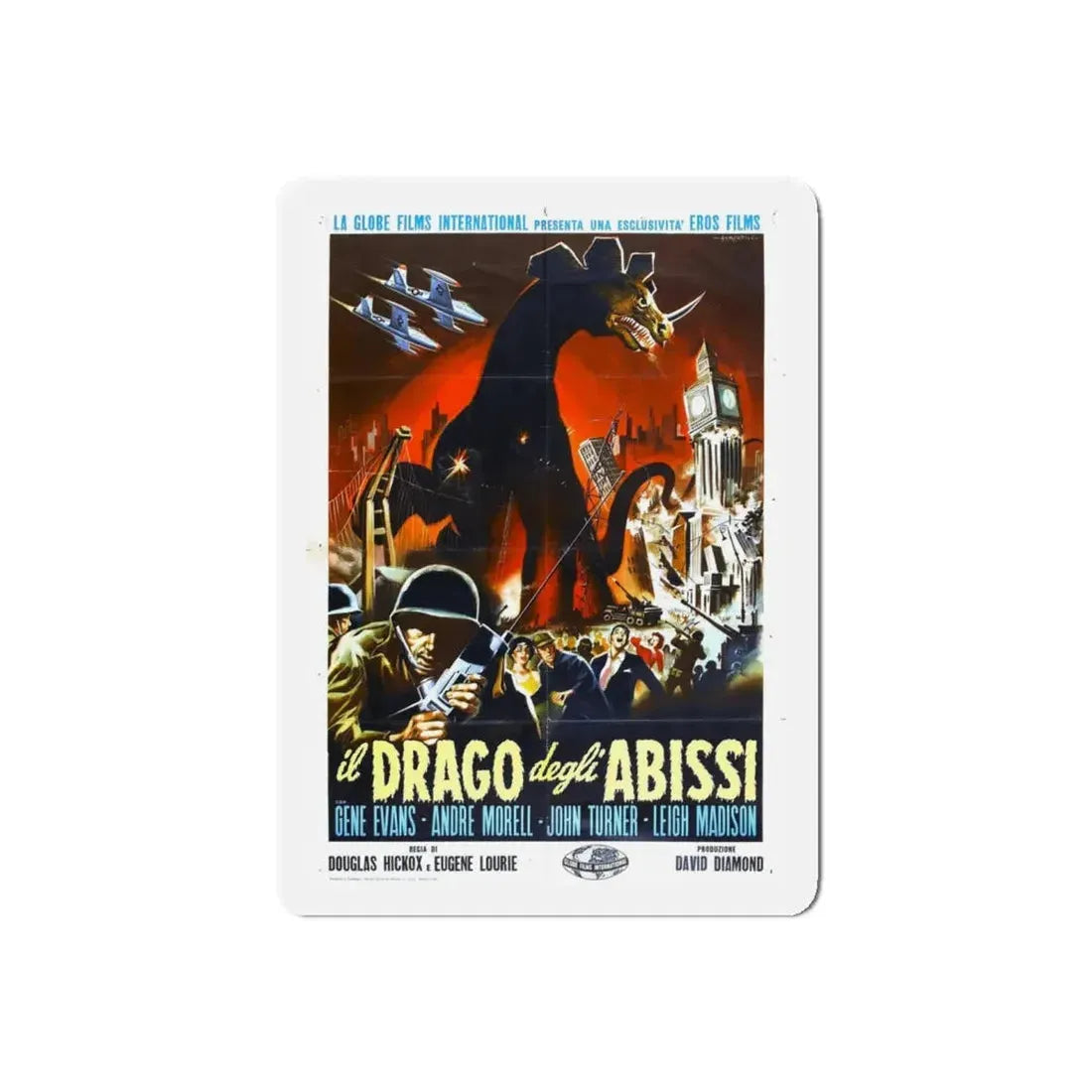 THE GIANT BEHEMOTH (ITALIAN) 1959 Movie Poster - Refrigerator Magnet 5 Inch Die-Cut - The Sticker Space