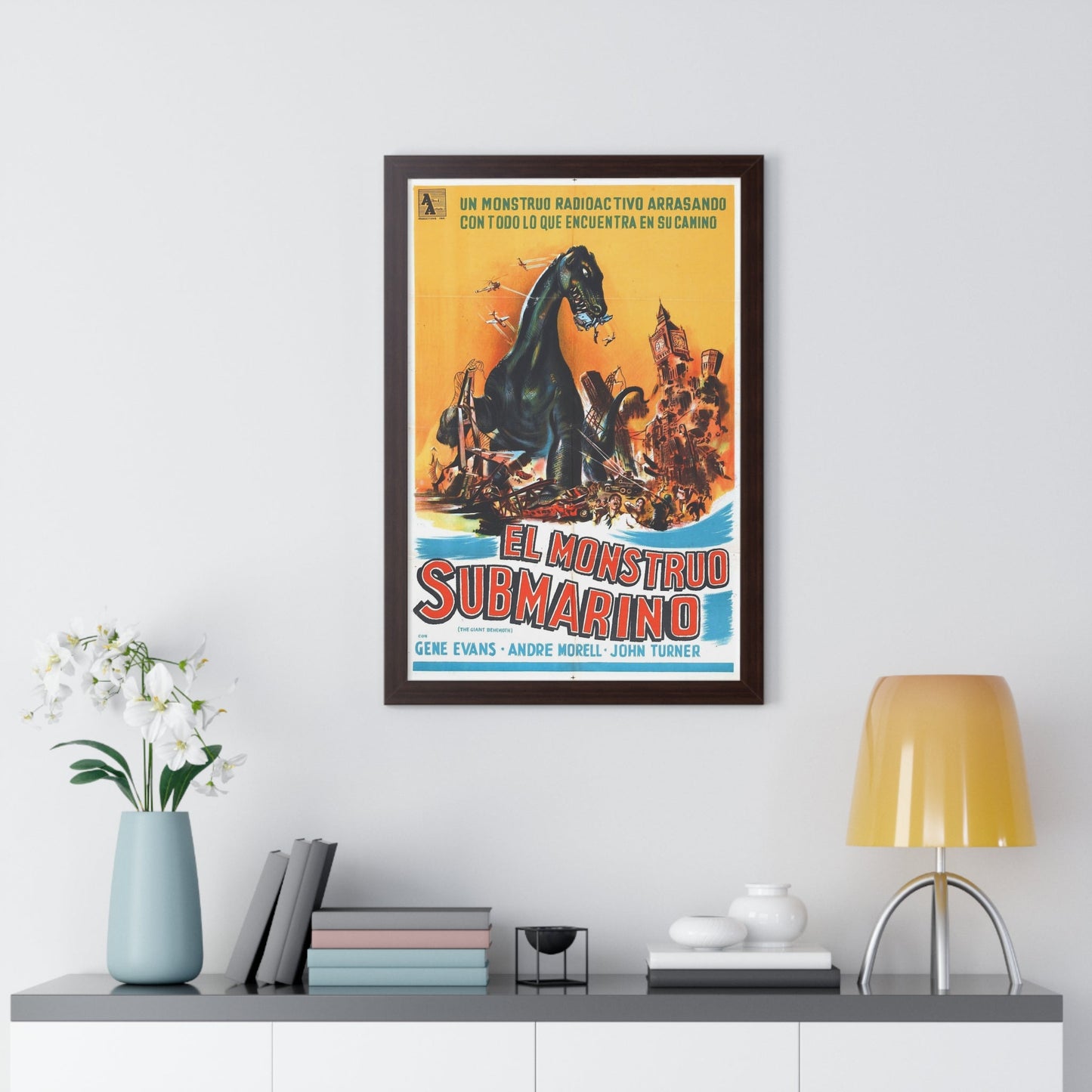 THE GIANT BEHEMOTH (SPANISH) 1959 - Framed Movie Poster-The Sticker Space