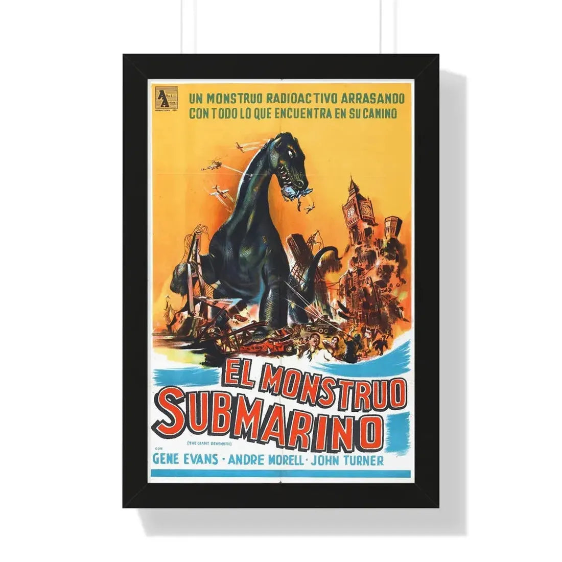 THE GIANT BEHEMOTH (SPANISH) 1959 - Framed Movie Poster 16″ x 24″ Black - The Sticker Space