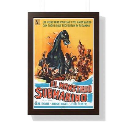 THE GIANT BEHEMOTH (SPANISH) 1959 - Framed Movie Poster 16″ x 24″ Walnut - The Sticker Space