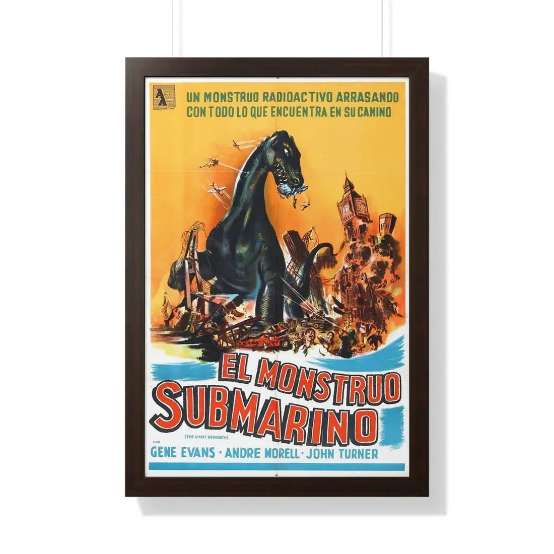 THE GIANT BEHEMOTH (SPANISH) 1959 - Framed Movie Poster 20" x 30" Walnut - The Sticker Space