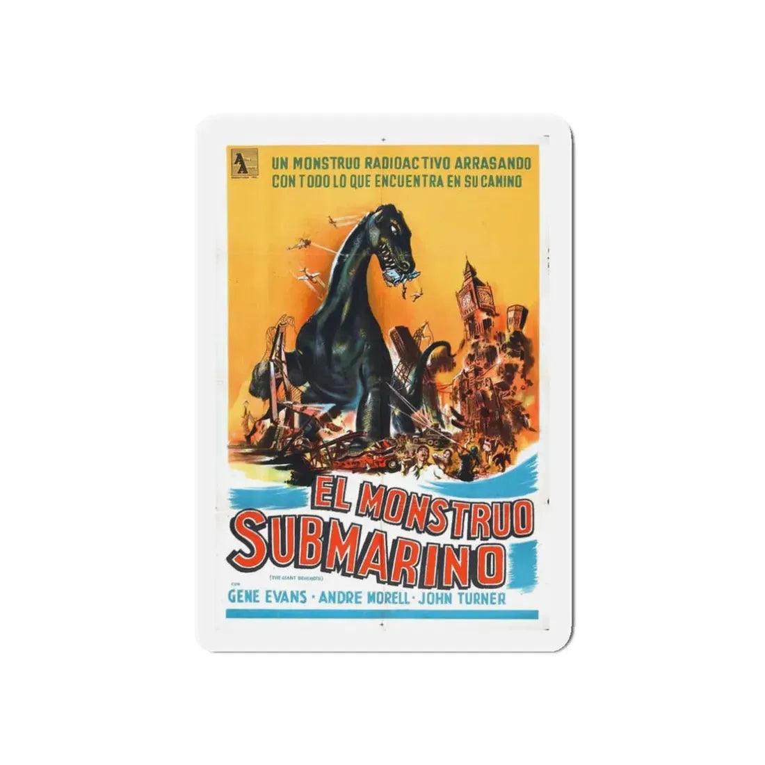 THE GIANT BEHEMOTH (SPANISH) 1959 Movie Poster - Refrigerator Magnet 3 Inch Die-Cut - The Sticker Space