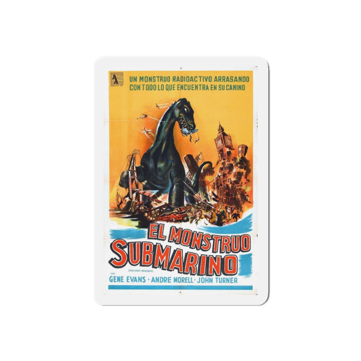 THE GIANT BEHEMOTH (SPANISH) 1959 Movie Poster - Refrigerator Magnet-4" x 4"-The Sticker Space