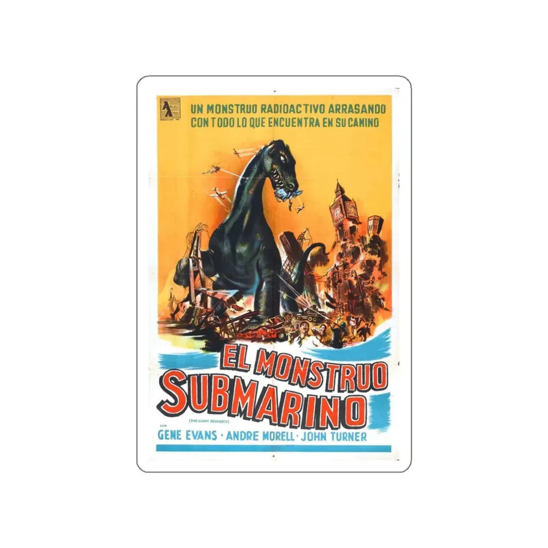 THE GIANT BEHEMOTH (SPANISH) 1959 Movie Poster STICKER Vinyl Die-Cut Decal 3 Inch - The Sticker Space
