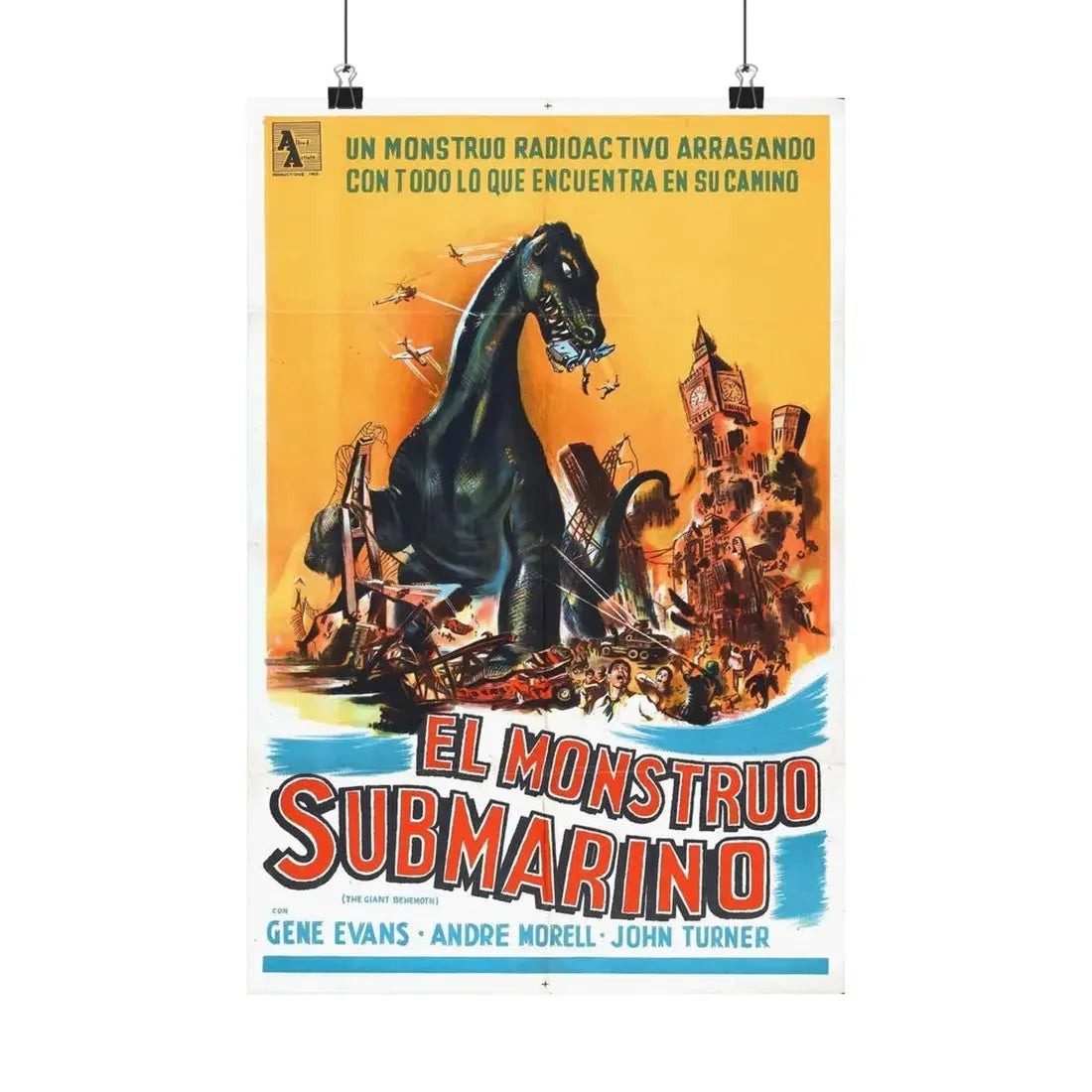 THE GIANT BEHEMOTH (SPANISH) 1959 - Paper Movie Poster 12″ x 18″ Matte - The Sticker Space