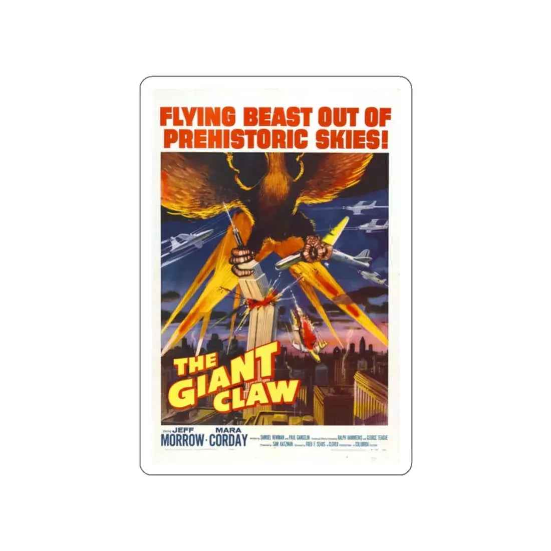 THE GIANT CLAW (2) 1957 Movie Poster STICKER Vinyl Die-Cut Decal 2 Inch - The Sticker Space
