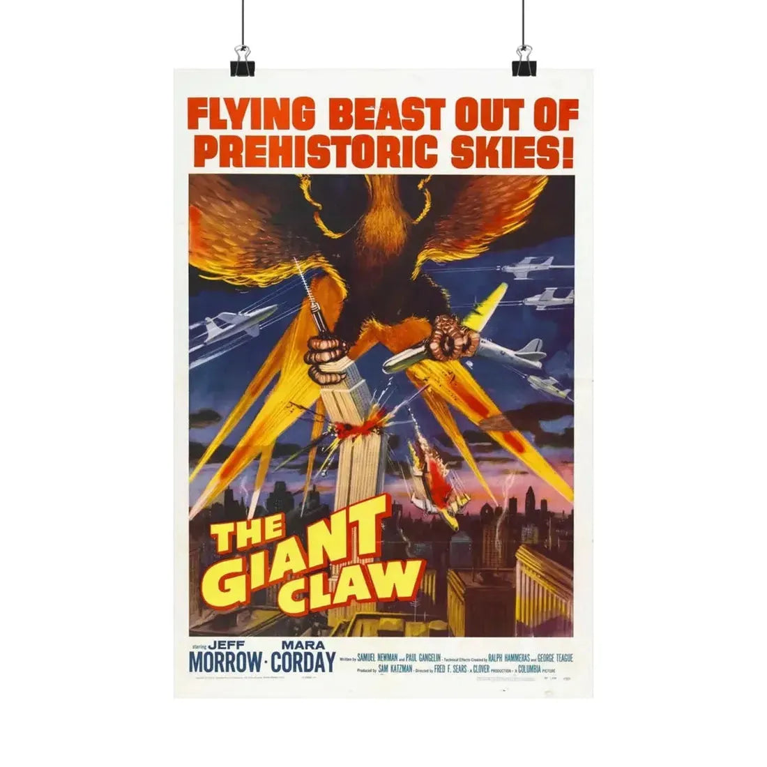 THE GIANT CLAW (2) 1957 - Paper Movie Poster 12″ x 18″ Matte - The Sticker Space
