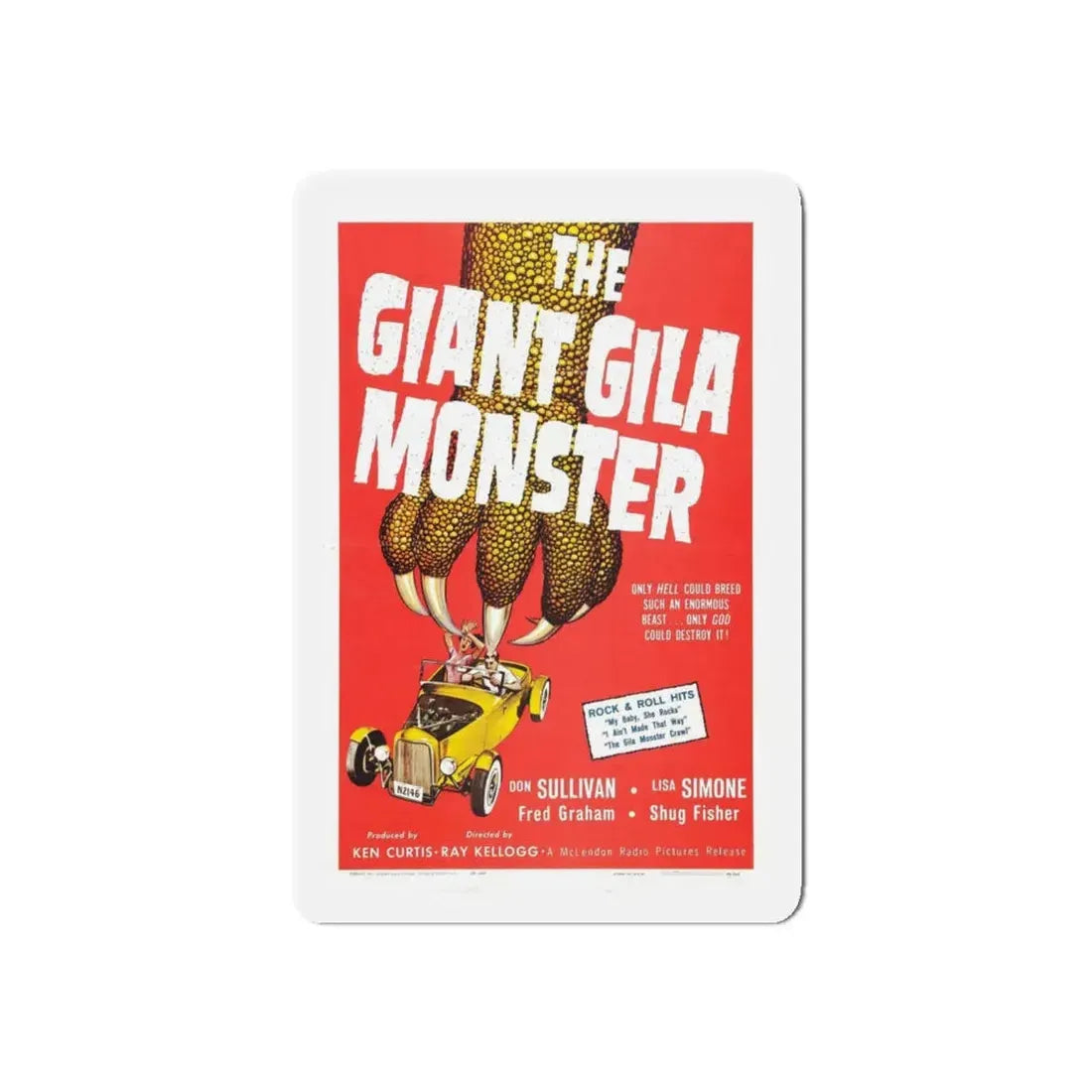 THE GIANT GILA MONSTER 1959 Movie Poster - Refrigerator Magnet 4 Inch Die-Cut - The Sticker Space