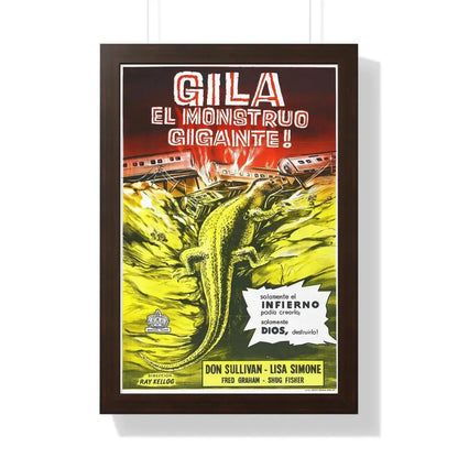 THE GIANT GILA MONSTER (SPANISH) 1959 - Framed Movie Poster 16″ x 24″ Walnut - The Sticker Space