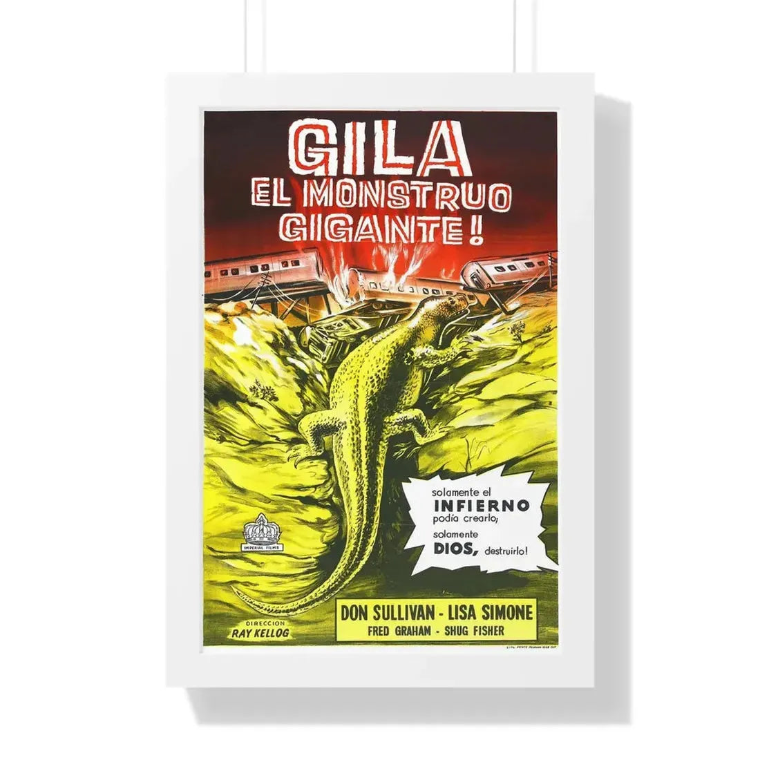 THE GIANT GILA MONSTER (SPANISH) 1959 - Framed Movie Poster 16″ x 24″ White - The Sticker Space