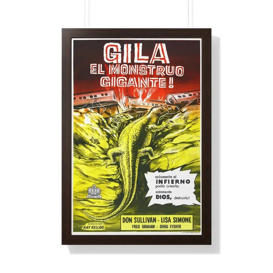 THE GIANT GILA MONSTER (SPANISH) 1959 - Framed Movie Poster 20" x 30" Walnut - The Sticker Space
