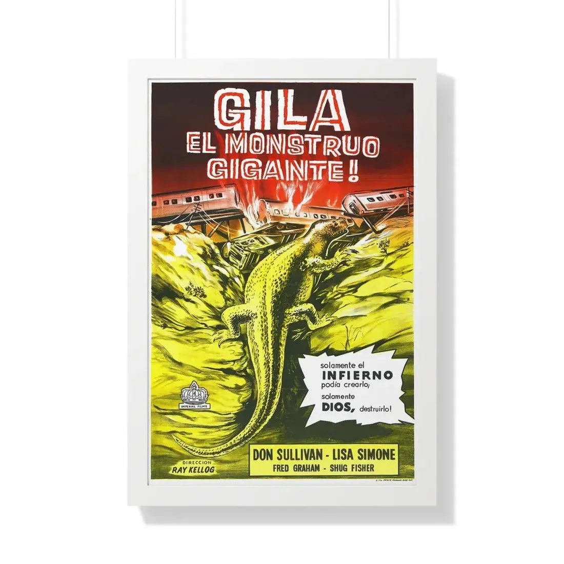 THE GIANT GILA MONSTER (SPANISH) 1959 - Framed Movie Poster 20" x 30" White - The Sticker Space