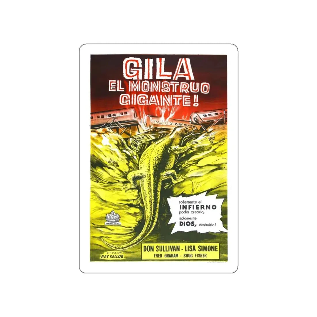 THE GIANT GILA MONSTER (SPANISH) 1959 Movie Poster STICKER Vinyl Die-Cut Decal 6 Inch - The Sticker Space