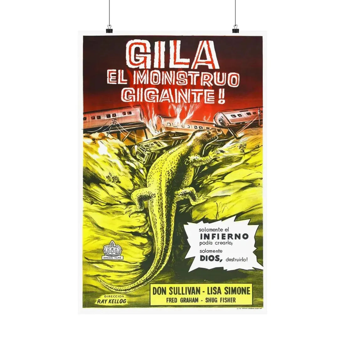 THE GIANT GILA MONSTER (SPANISH) 1959 - Paper Movie Poster 20″ x 30″ Matte - The Sticker Space