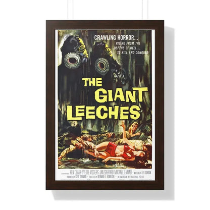 THE GIANT LEECHES 1959 - Framed Movie Poster 16″ x 24″ Walnut - The Sticker Space