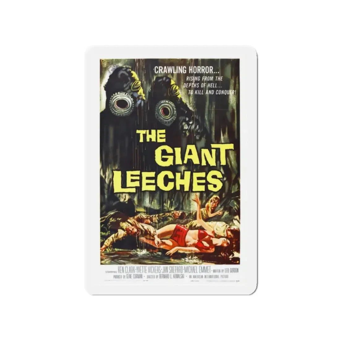 THE GIANT LEECHES 1959 Movie Poster - Refrigerator Magnet 2 Inch Die-Cut - The Sticker Space