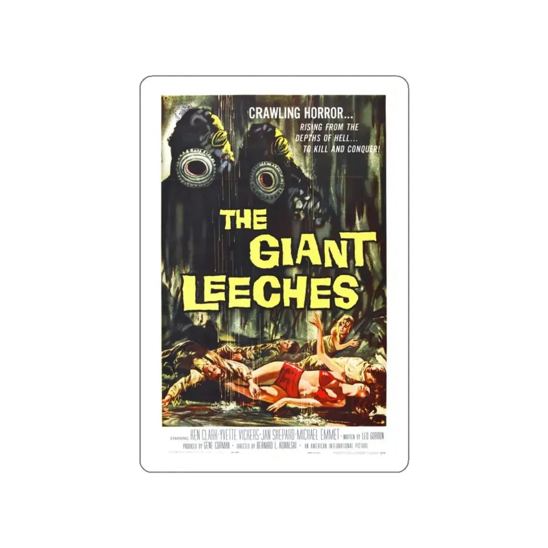 THE GIANT LEECHES 1959 Movie Poster STICKER Vinyl Die-Cut Decal 3 Inch - The Sticker Space
