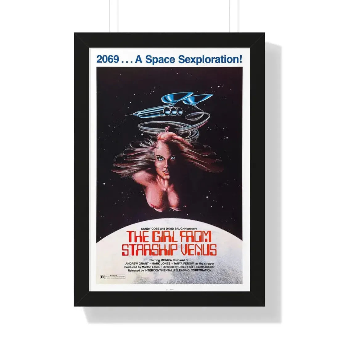 THE GIRL FROM STARSHIP VENUS 1975 - Framed Movie Poster 16″ x 24″ Black - The Sticker Space