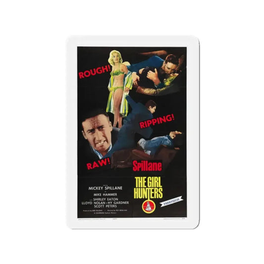 THE GIRL HUNTERS 1963 Movie Poster - Refrigerator Magnet 2 Inch Die-Cut - The Sticker Space