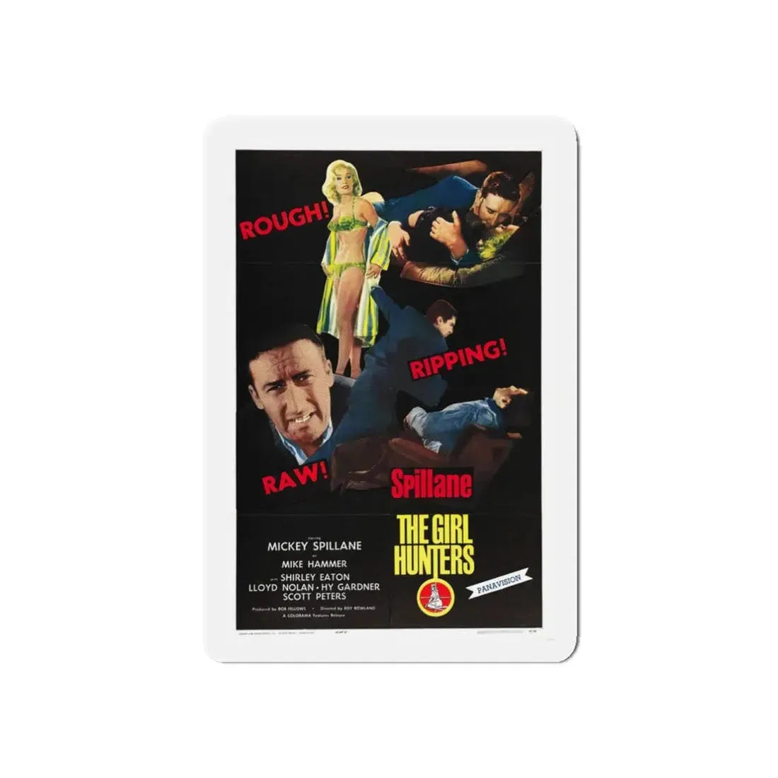 THE GIRL HUNTERS 1963 Movie Poster - Refrigerator Magnet 3 Inch Die-Cut - The Sticker Space