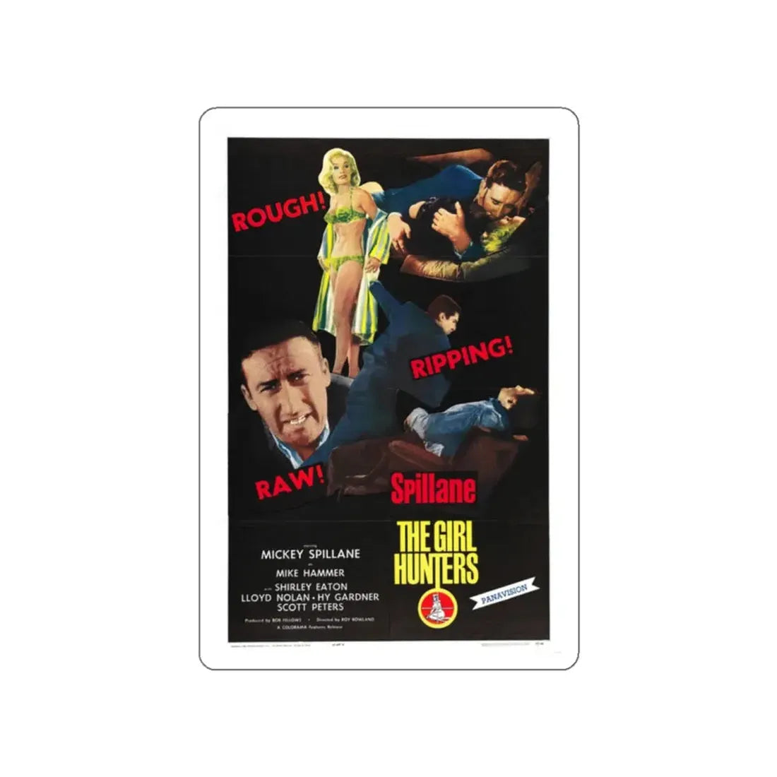 THE GIRL HUNTERS 1963 Movie Poster STICKER Vinyl Die-Cut Decal 2 Inch - The Sticker Space