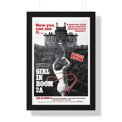 THE GIRL IN ROOM 2A 1974 - Framed Movie Poster 16″ x 24″ Black - The Sticker Space