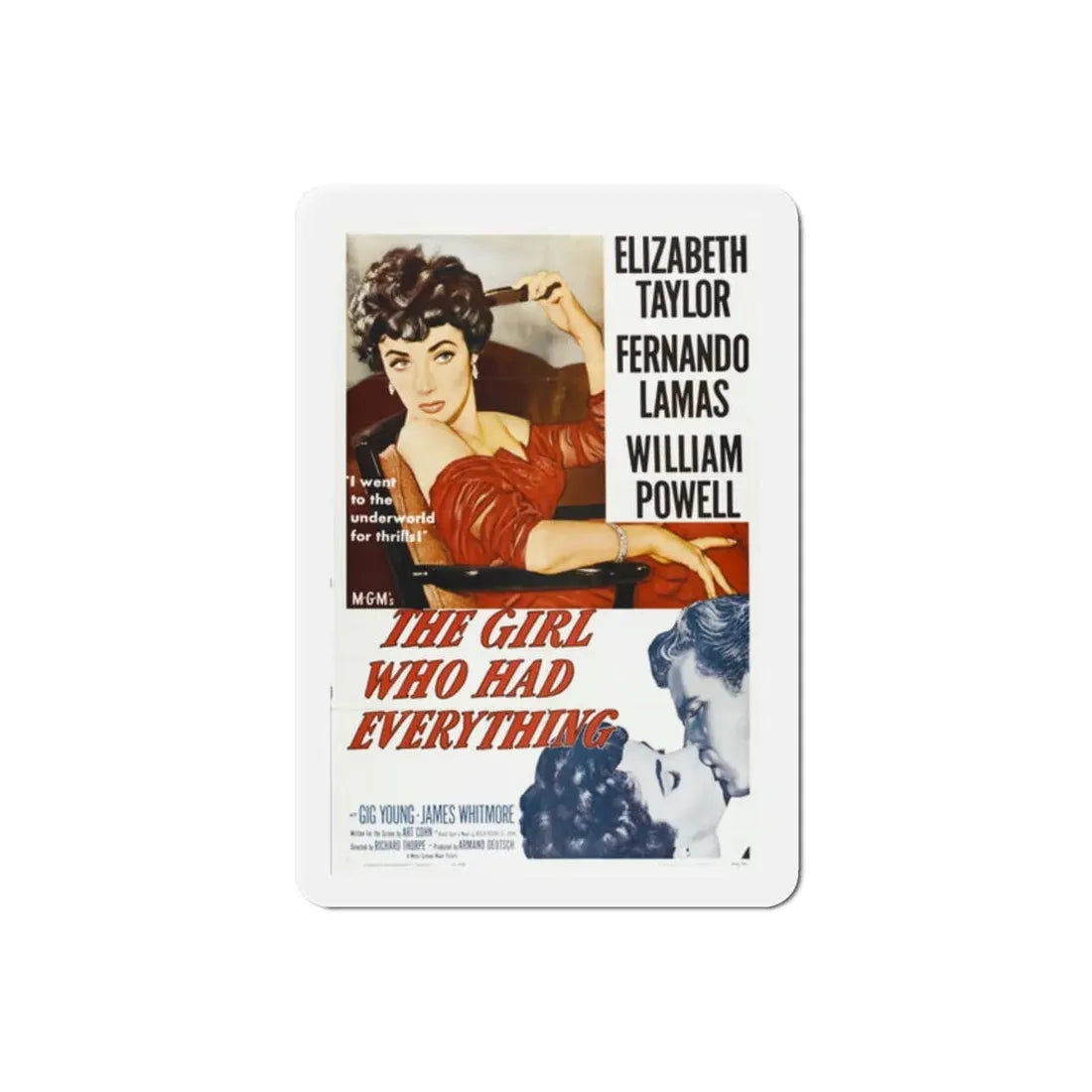 The Girl Who Had Everything 1953 Movie Poster Refrigerator Magnet 2 Inch - The Sticker Space