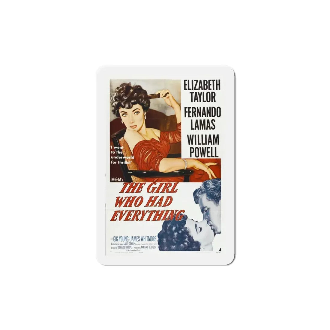 The Girl Who Had Everything 1953 Movie Poster Refrigerator Magnet 5 Inch - The Sticker Space