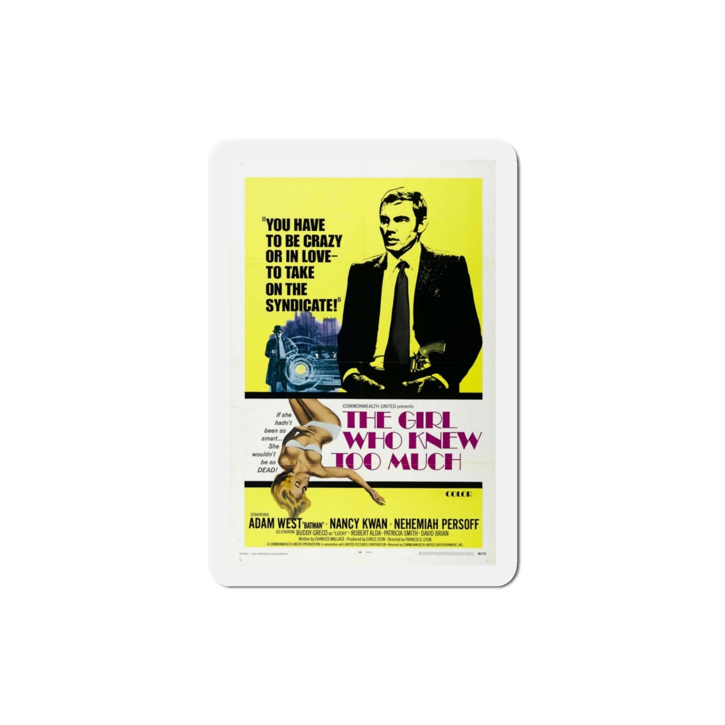 The Girl Who Knew Too Much 1969 Movie Poster Die-Cut Magnet-3 Inch-The Sticker Space