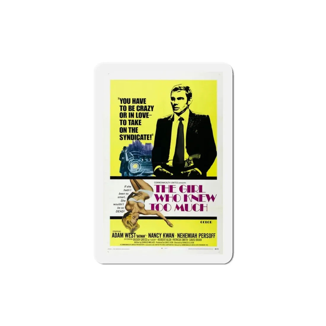 The Girl Who Knew Too Much 1969 Movie Poster Refrigerator Magnet 3 Inch - The Sticker Space