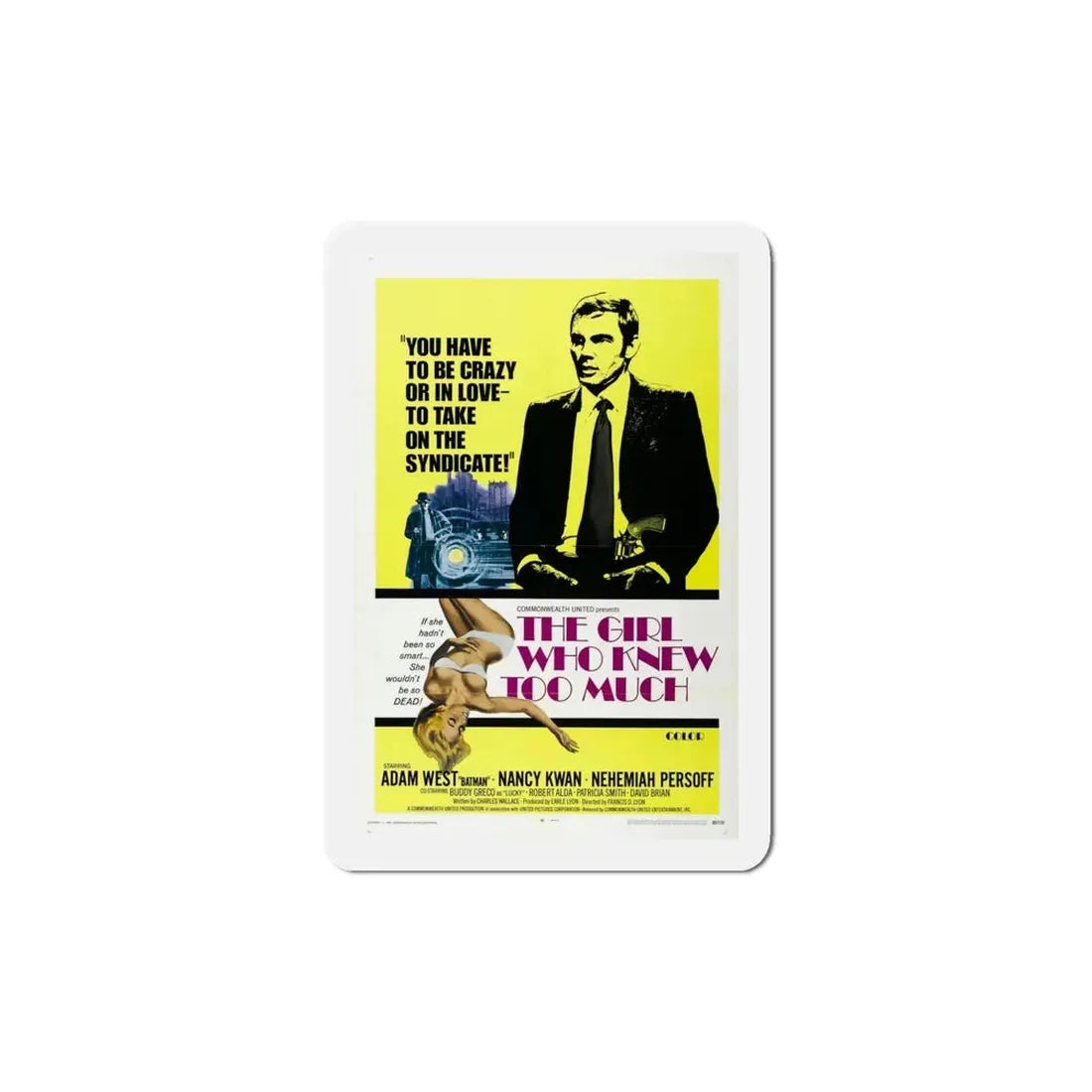 The Girl Who Knew Too Much 1969 Movie Poster Refrigerator Magnet 5 Inch - The Sticker Space