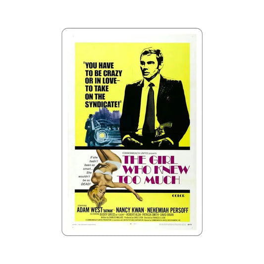 The Girl Who Knew Too Much 1969 Movie Poster STICKER Vinyl Die-Cut Decal 6 Inch - The Sticker Space