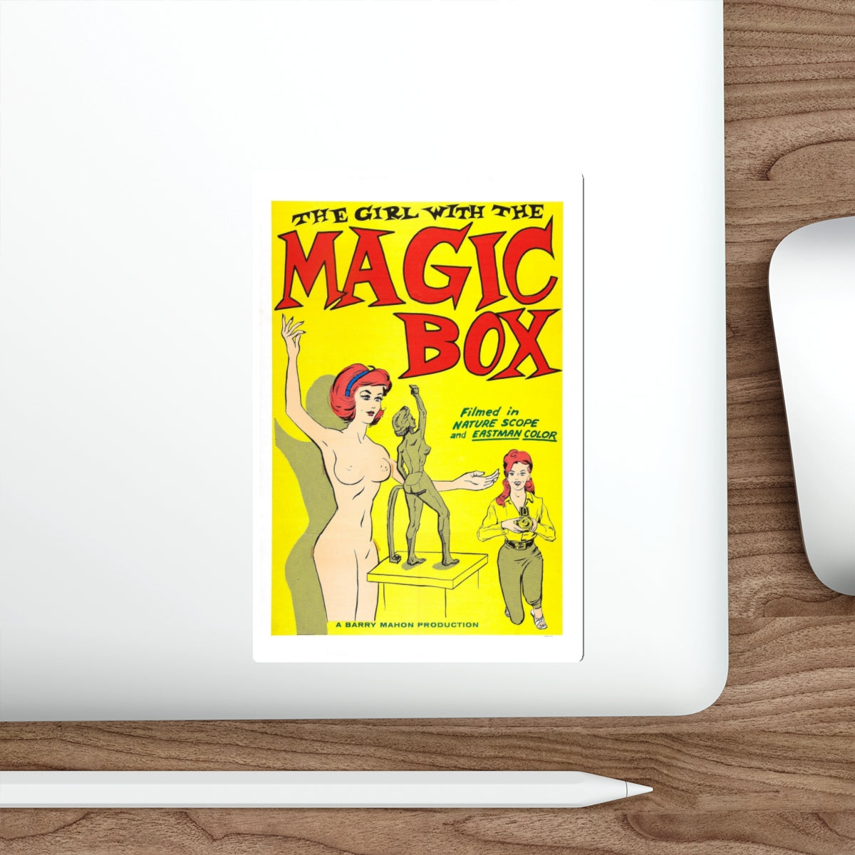THE GIRL WITH THE MAGIC BOX 1965 Movie Poster STICKER Vinyl Die-Cut Decal-The Sticker Space