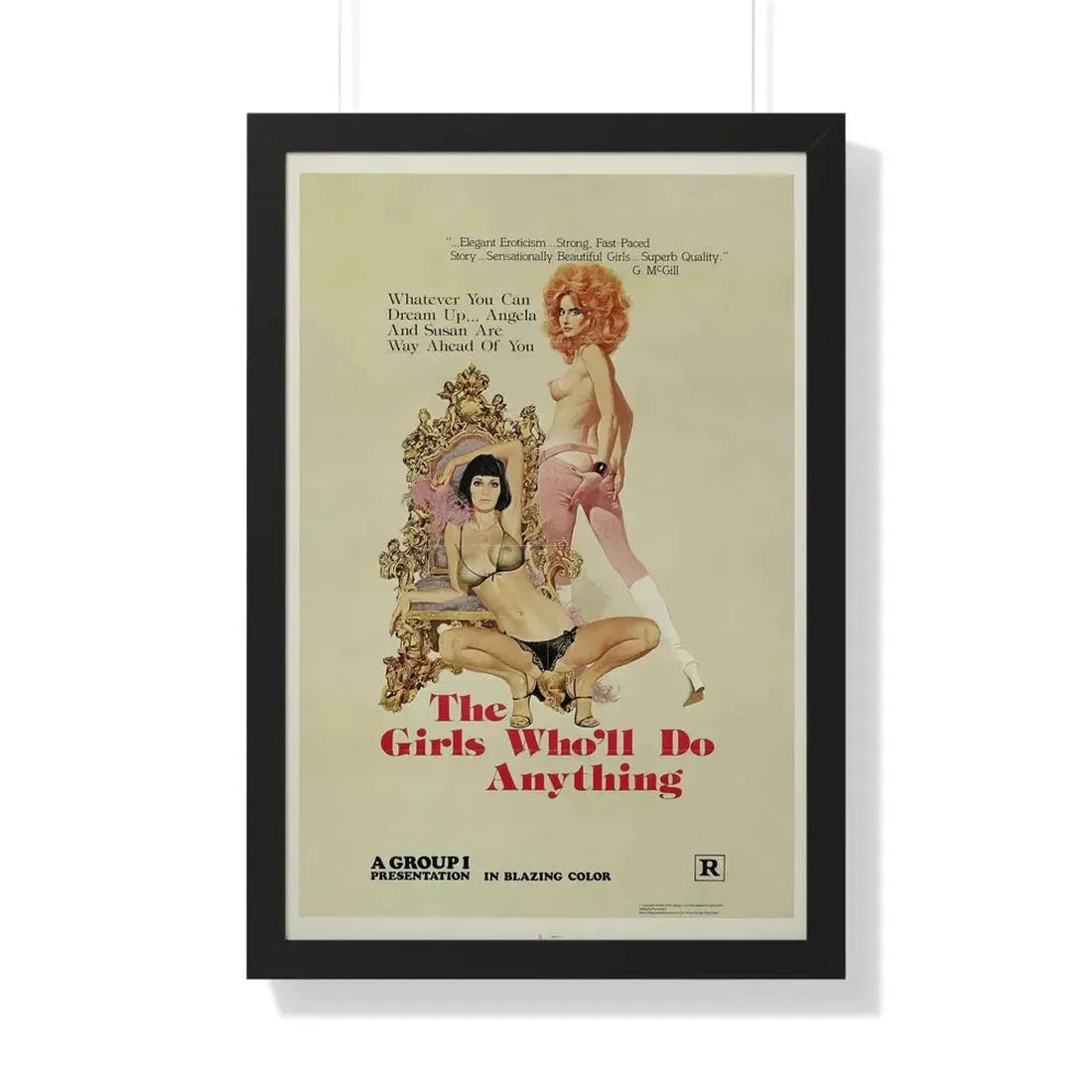 THE GIRLS WHO'LL DO ANYTHING 1975 - Framed Movie Poster 20" x 30" Black - The Sticker Space