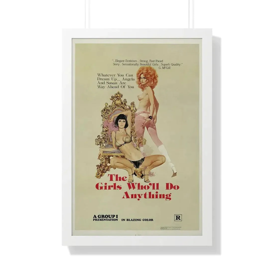 THE GIRLS WHO'LL DO ANYTHING 1975 - Framed Movie Poster 20" x 30" White - The Sticker Space