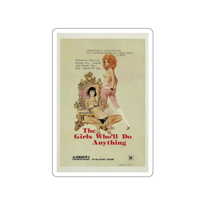 THE GIRLS WHO'LL DO ANYTHING 1975 Movie Poster STICKER Vinyl Die-Cut Decal 2 Inch - The Sticker Space