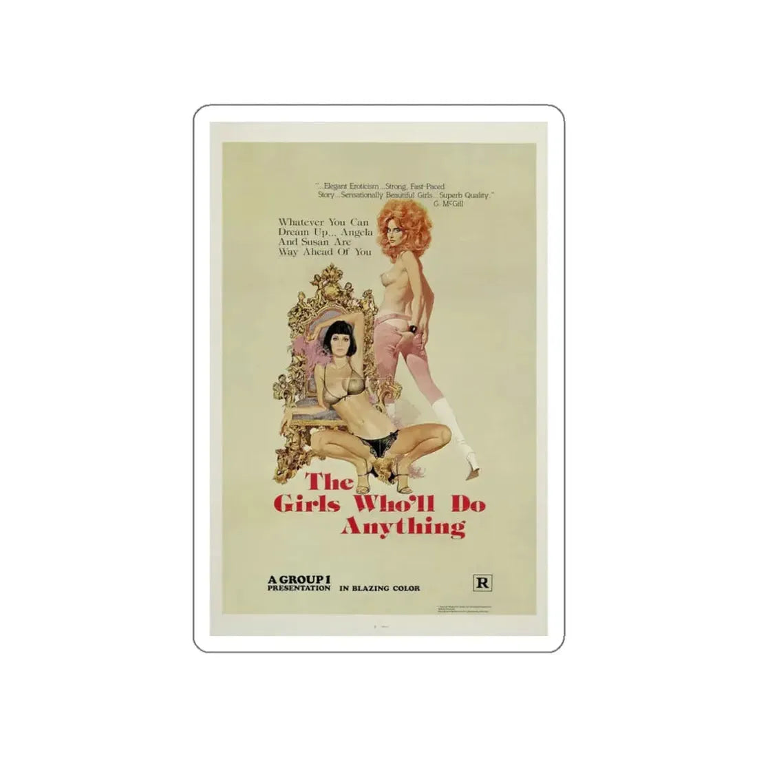 THE GIRLS WHO'LL DO ANYTHING 1975 Movie Poster STICKER Vinyl Die-Cut Decal 3 Inch - The Sticker Space