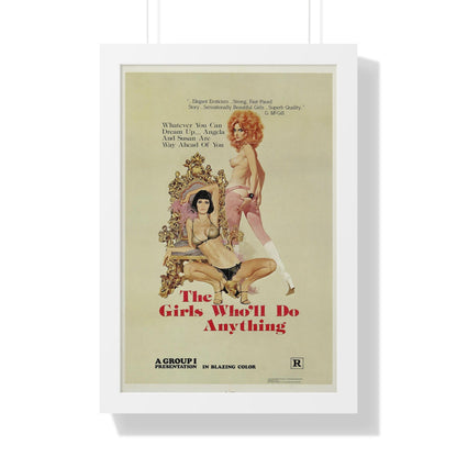 THE GIRLS WHO'LL DO ANYTHING 1975 - Framed Movie Poster-16″ x 24″-The Sticker Space