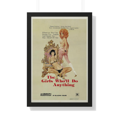 THE GIRLS WHO'LL DO ANYTHING 1975 - Framed Movie Poster-20" x 30"-The Sticker Space