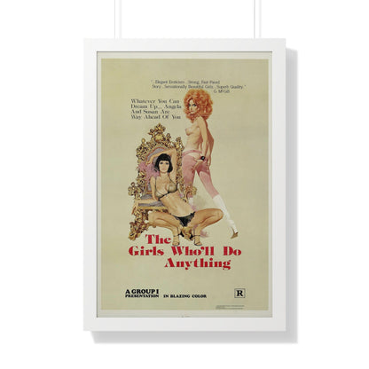 THE GIRLS WHO'LL DO ANYTHING 1975 - Framed Movie Poster-20" x 30"-The Sticker Space