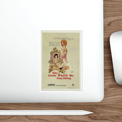 THE GIRLS WHO'LL DO ANYTHING 1975 Movie Poster STICKER Vinyl Die-Cut Decal-The Sticker Space