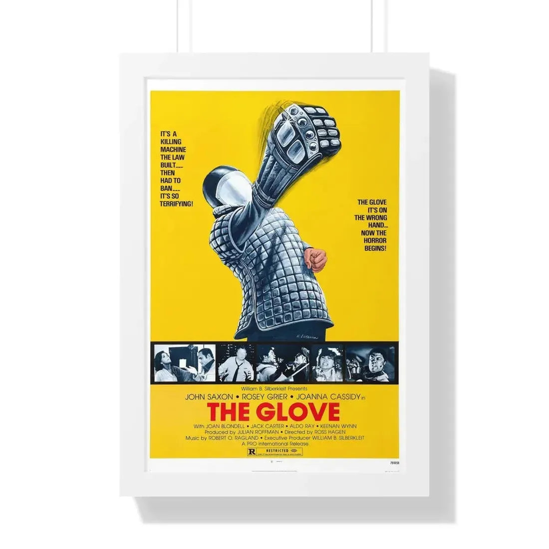 THE GLOVE 1979 - Framed Movie Poster 16″ x 24″ White - The Sticker Space