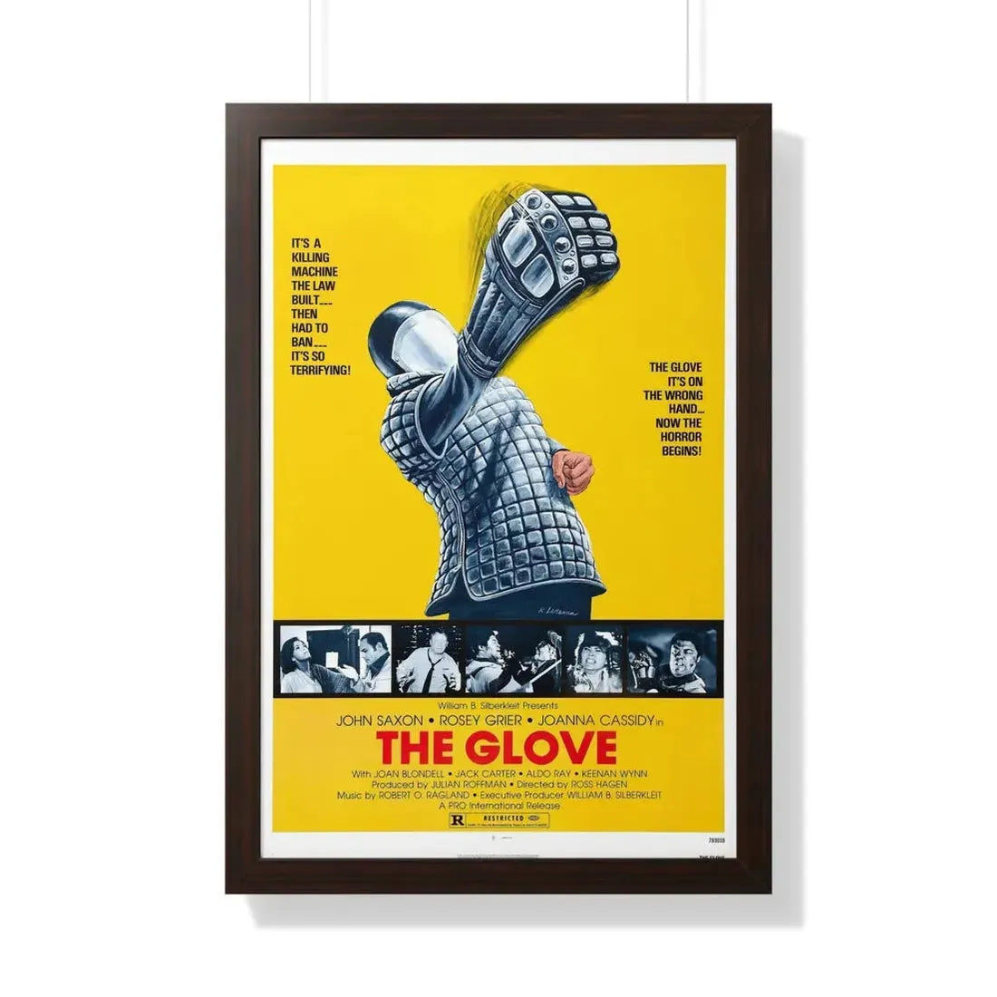 THE GLOVE 1979 - Framed Movie Poster 20" x 30" Walnut - The Sticker Space