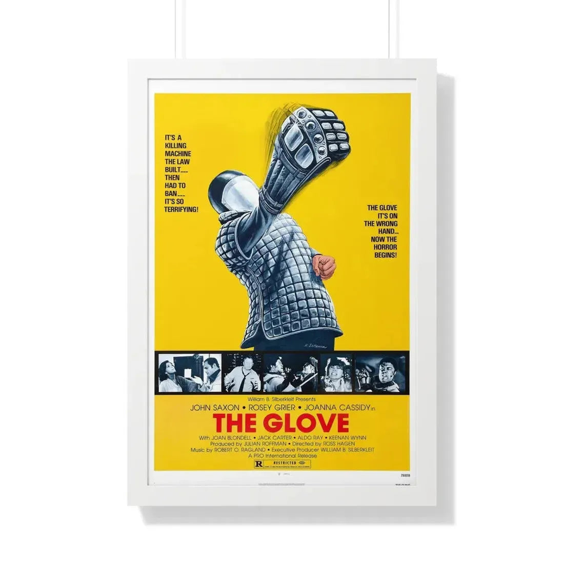 THE GLOVE 1979 - Framed Movie Poster 20" x 30" White - The Sticker Space