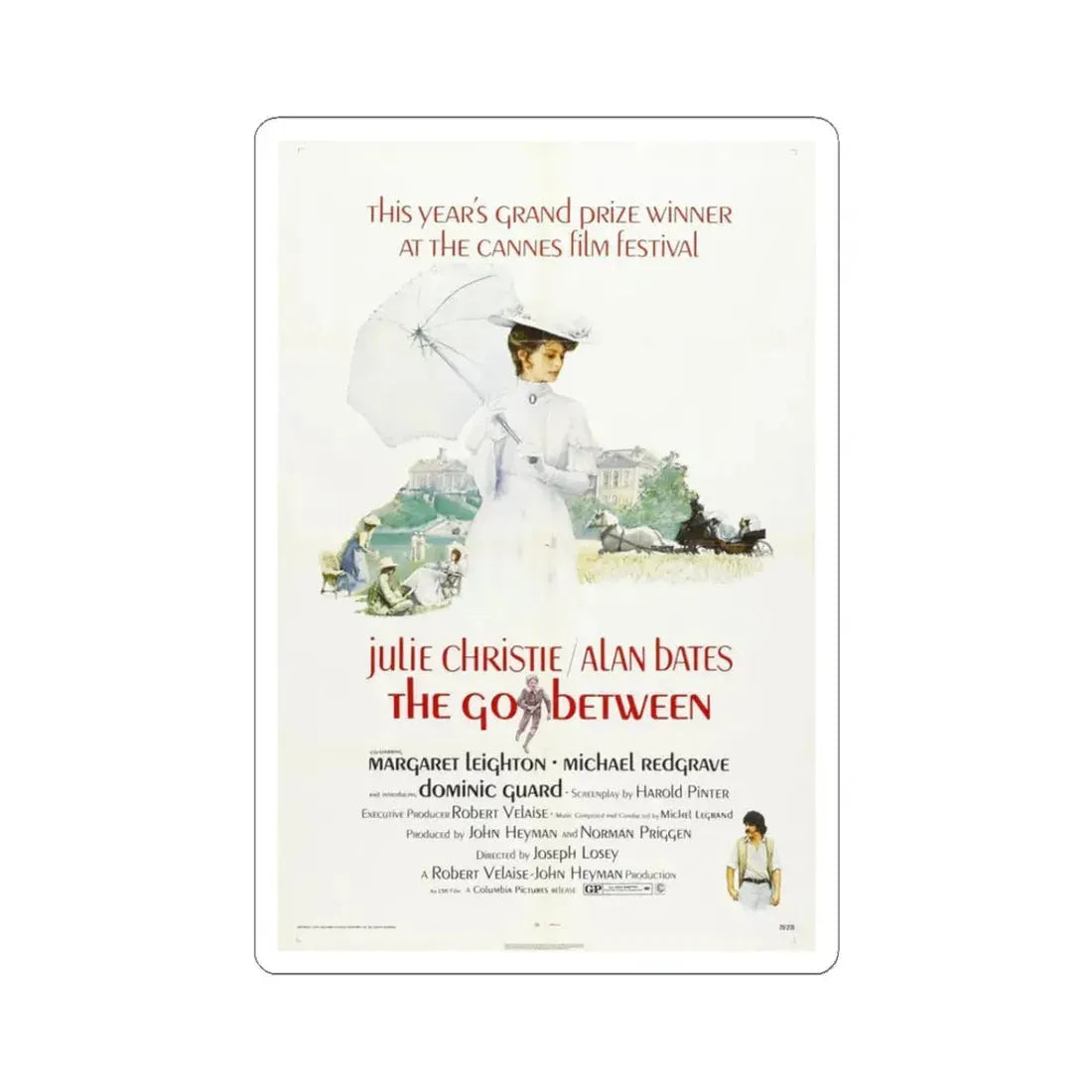 The Go Between 1971 Movie Poster - STICKER Vinyl Kiss-Cut Decal 3 Inch White - The Sticker Space