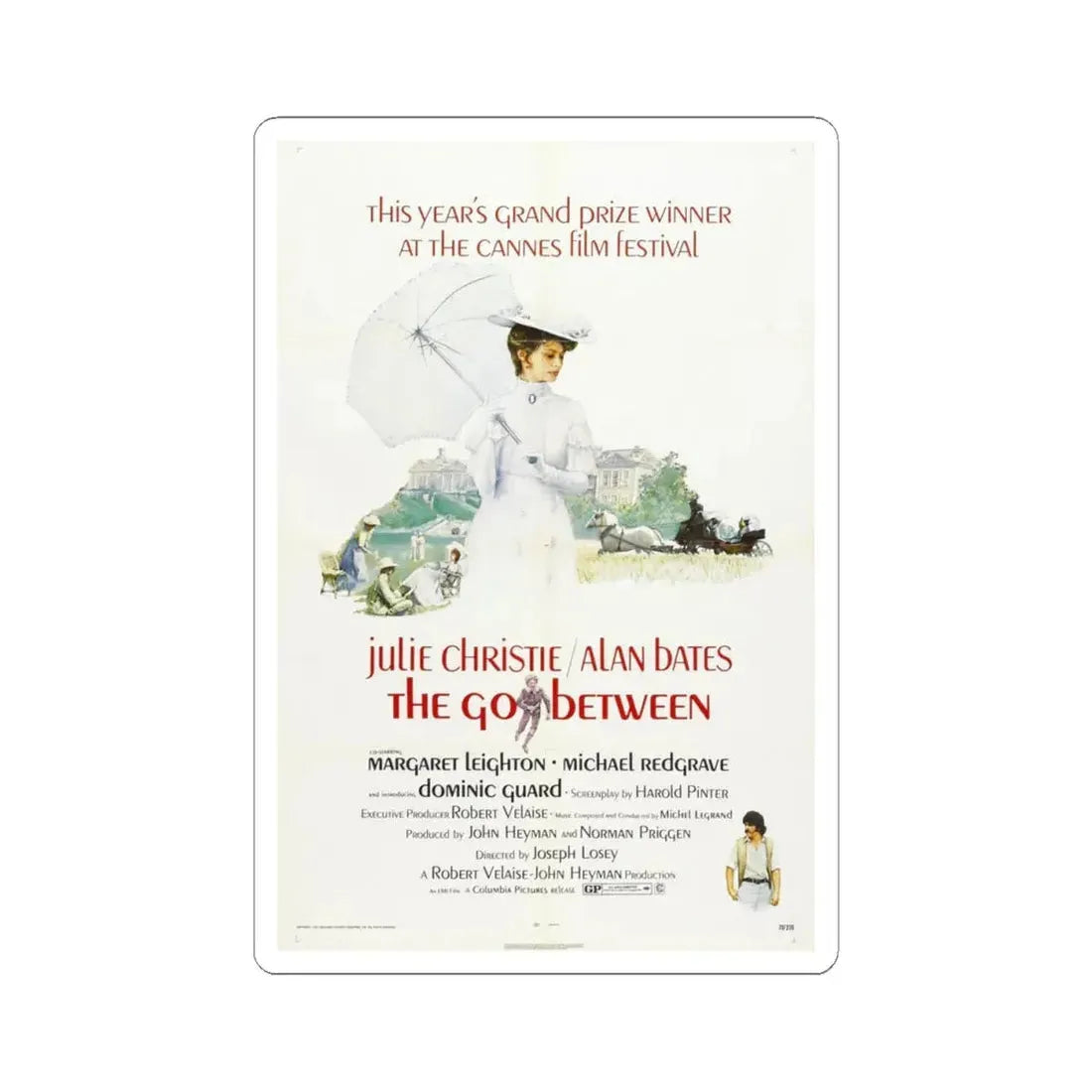 The Go Between 1971 Movie Poster - STICKER Vinyl Kiss-Cut Decal 4 Inch White - The Sticker Space