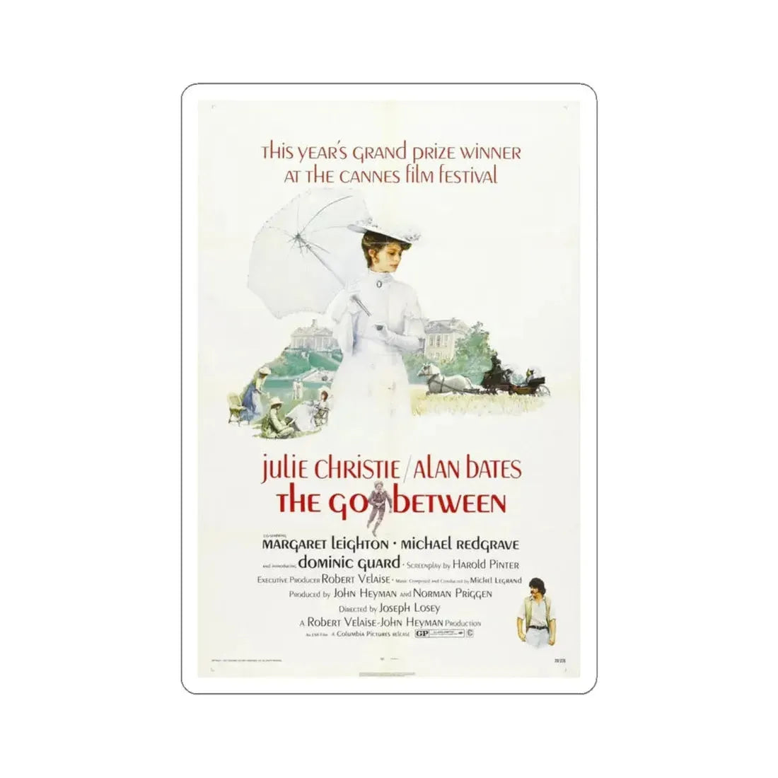 The Go Between 1971 Movie Poster - STICKER Vinyl Kiss-Cut Decal 6 Inch White - The Sticker Space