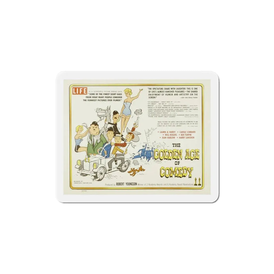 The Golden Age of Comedy 1957 Movie Poster Refrigerator Magnet 5 Inch - The Sticker Space