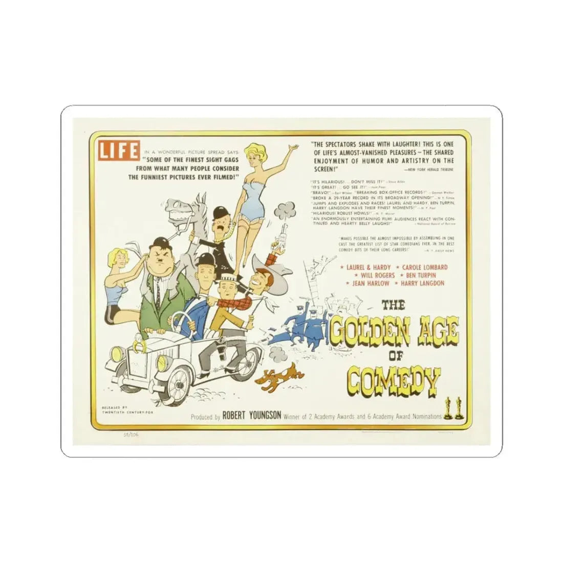 The Golden Age of Comedy 1957 Movie Poster - STICKER Vinyl Kiss-Cut Decal 3 Inch White - The Sticker Space